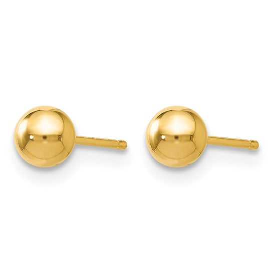 4mm Ball Post Stud Earrings - 14K Yellow Gold