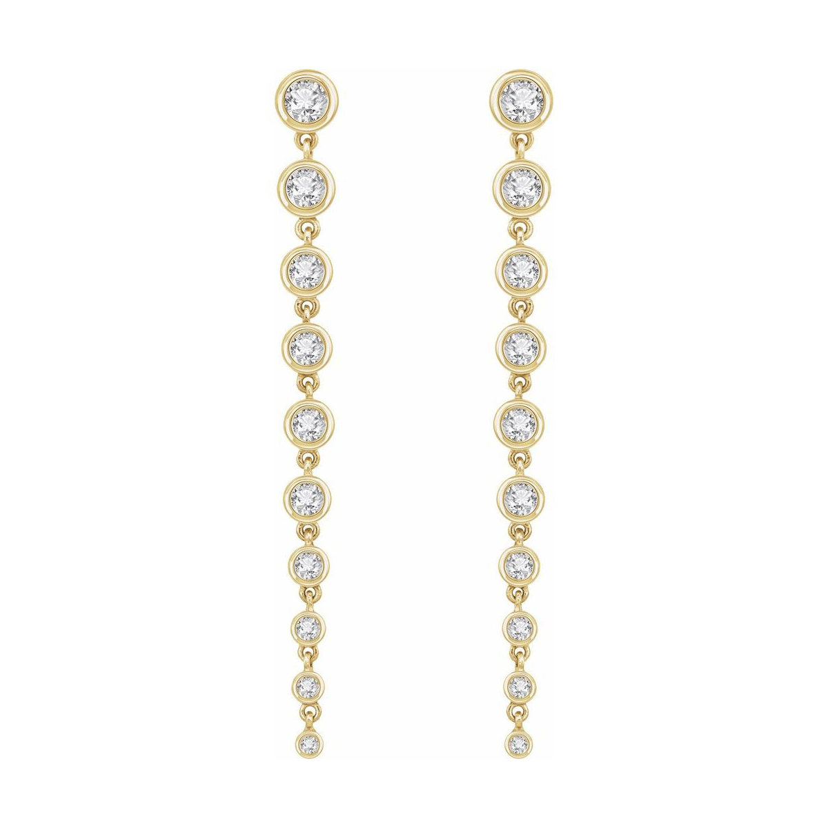 Bezel Set Lab Diamond Drop Dangle Earrings (2.00ctw)