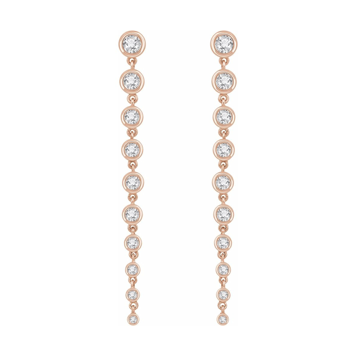 Bezel Set Lab Diamond Drop Dangle Earrings (2.00ctw)