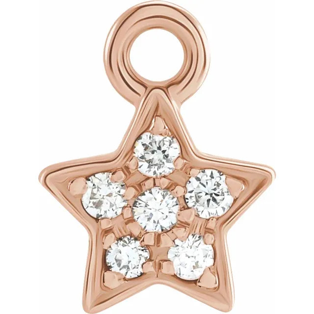 Star Pavé Natural Diamond Dangle - Permanent Jewelry