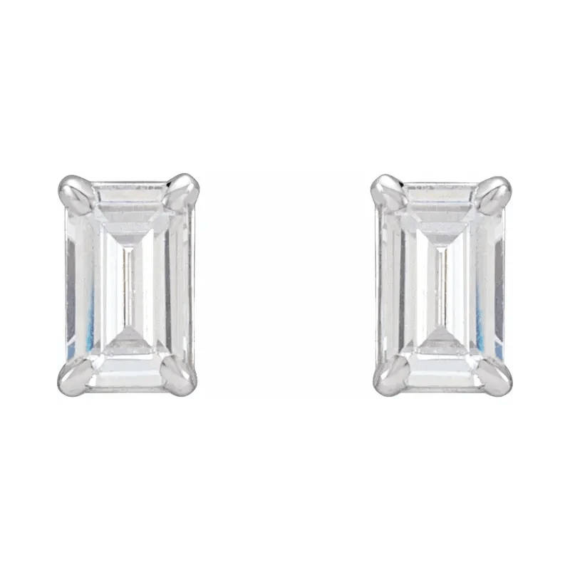 Emerald Cut Lab Diamond Stud Earrings (3/4ctw)