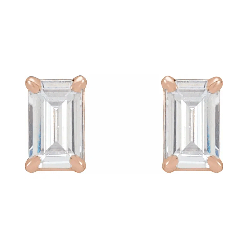 Emerald Cut Lab Diamond Stud Earrings (3/4ctw)