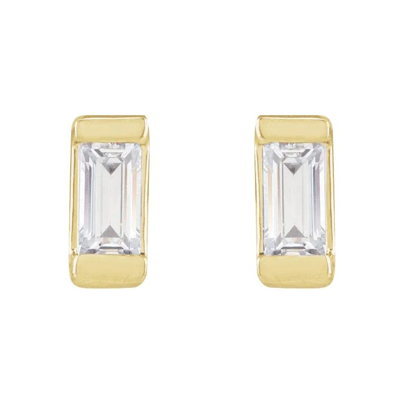 Baguette Lab Diamond Stud Earrings (0.08ctw)