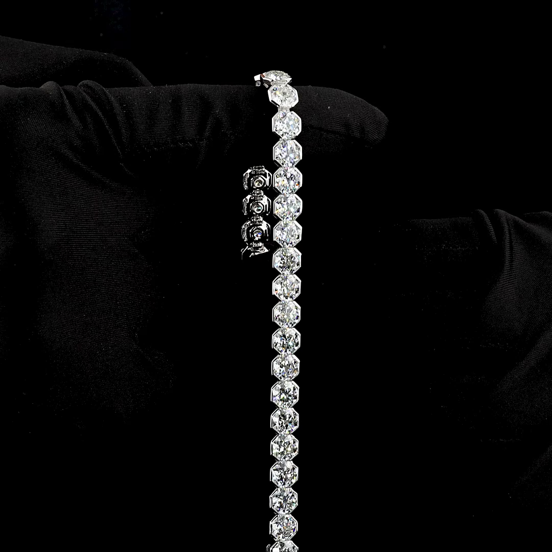 Octagon Nova Lab Grown Diamond Tennis Bracelet - 14K White Gold (29.74ctw)