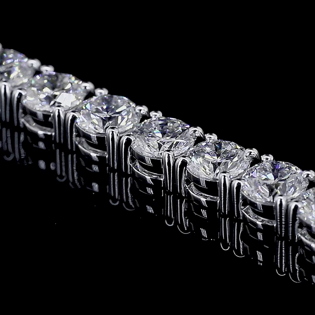 Round Brilliant Lab Grown Diamond Tennis Bracelet - 14K White Gold (9.88ctw)