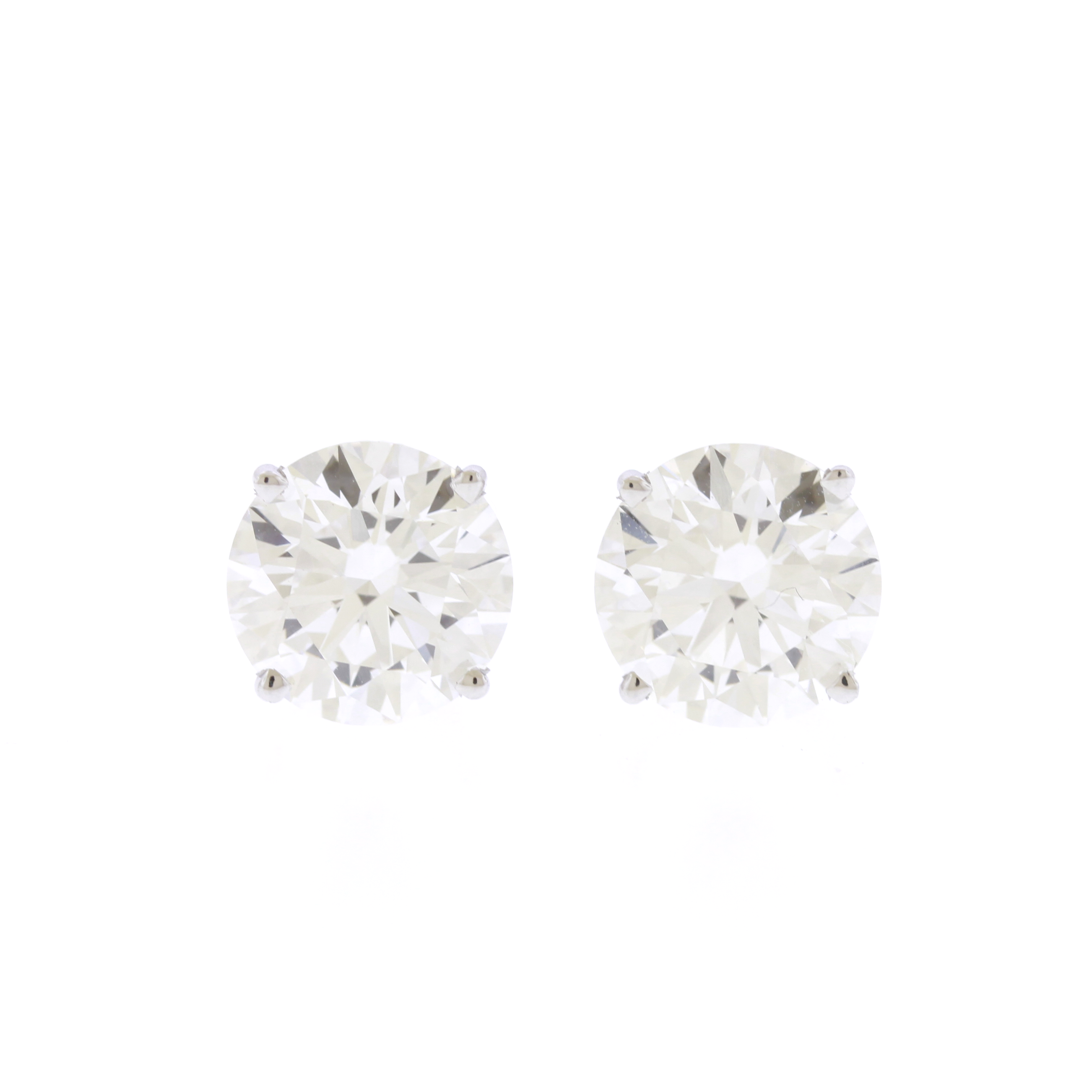 Round Brilliant GIA Certified Lab Diamond Stud Earrings - 14K White Gold (5.18ctw)
