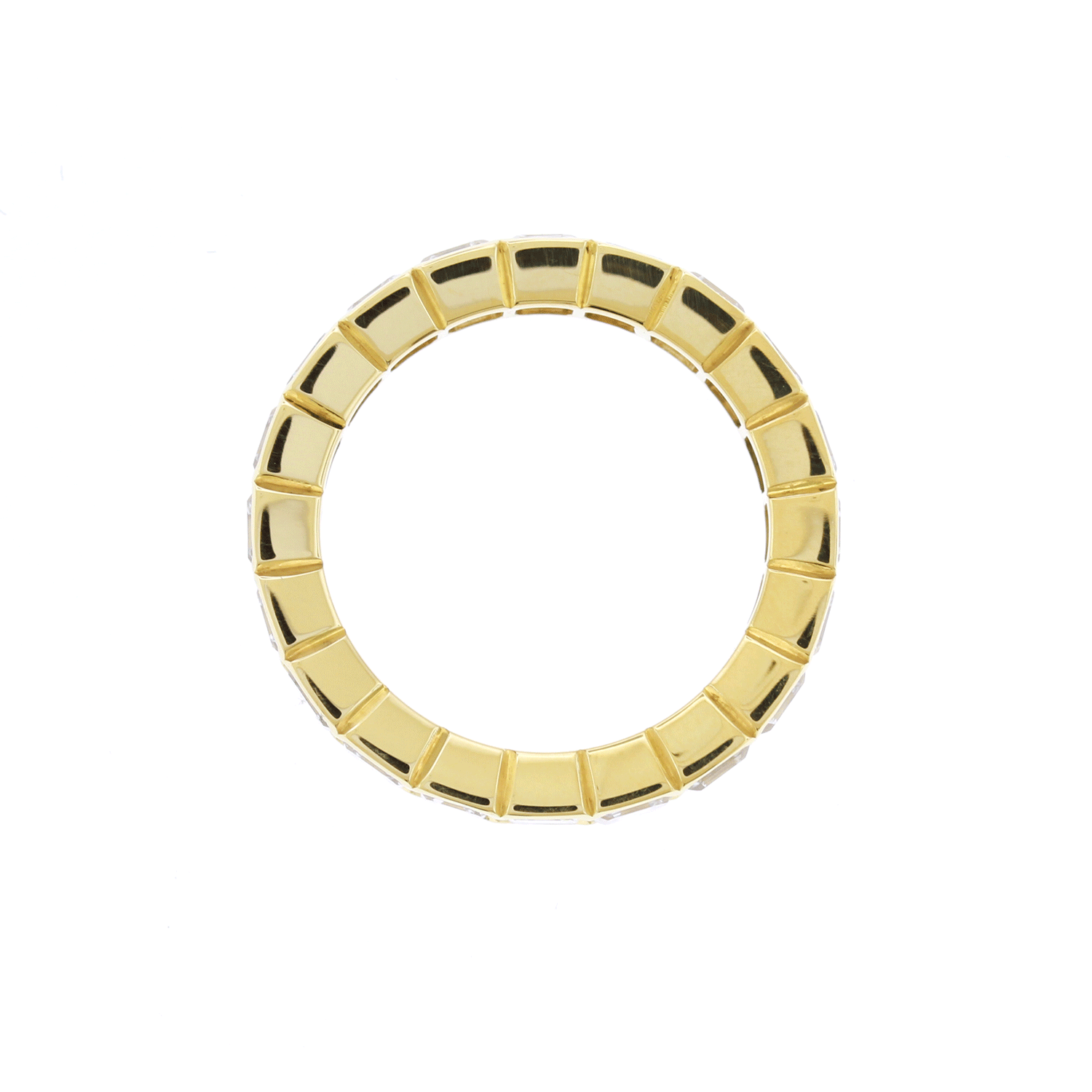 Anillo de eternidad con diamantes de laboratorio de talla Assher - Oro amarillo de 14 quilates (2,09 cts) 