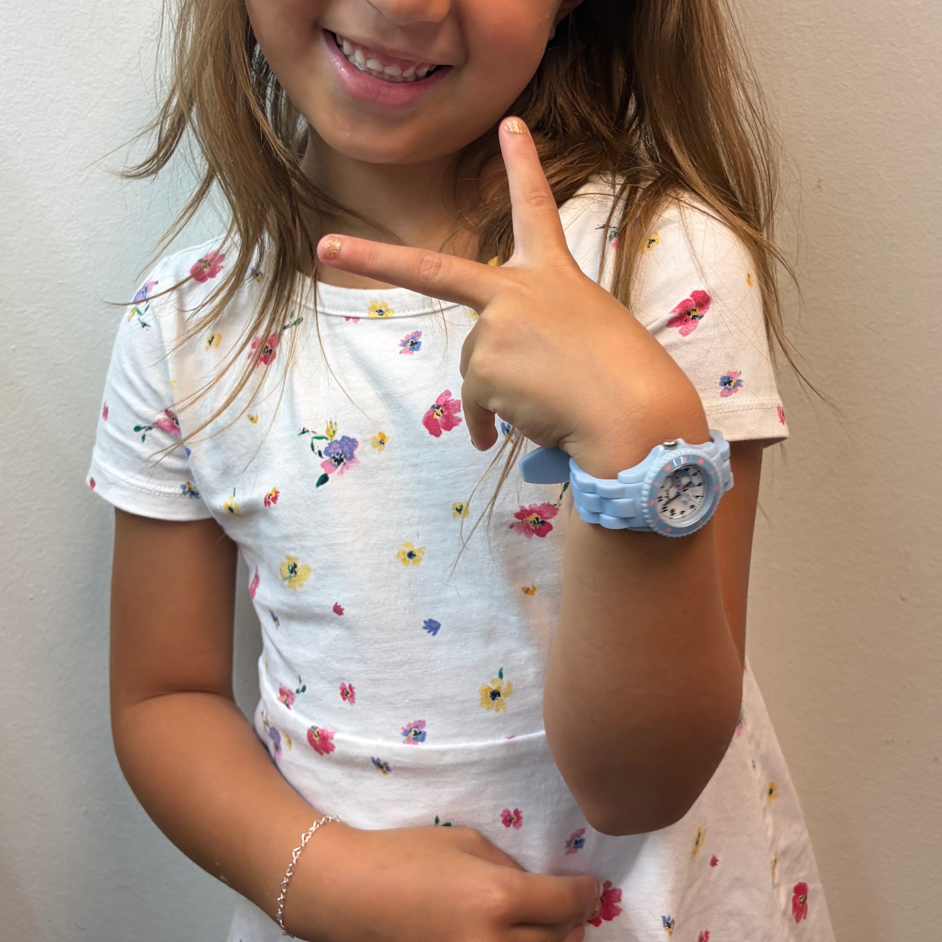 Colori Kid 30mm Butterflies Dial with Light Blue Silicone Band Watch