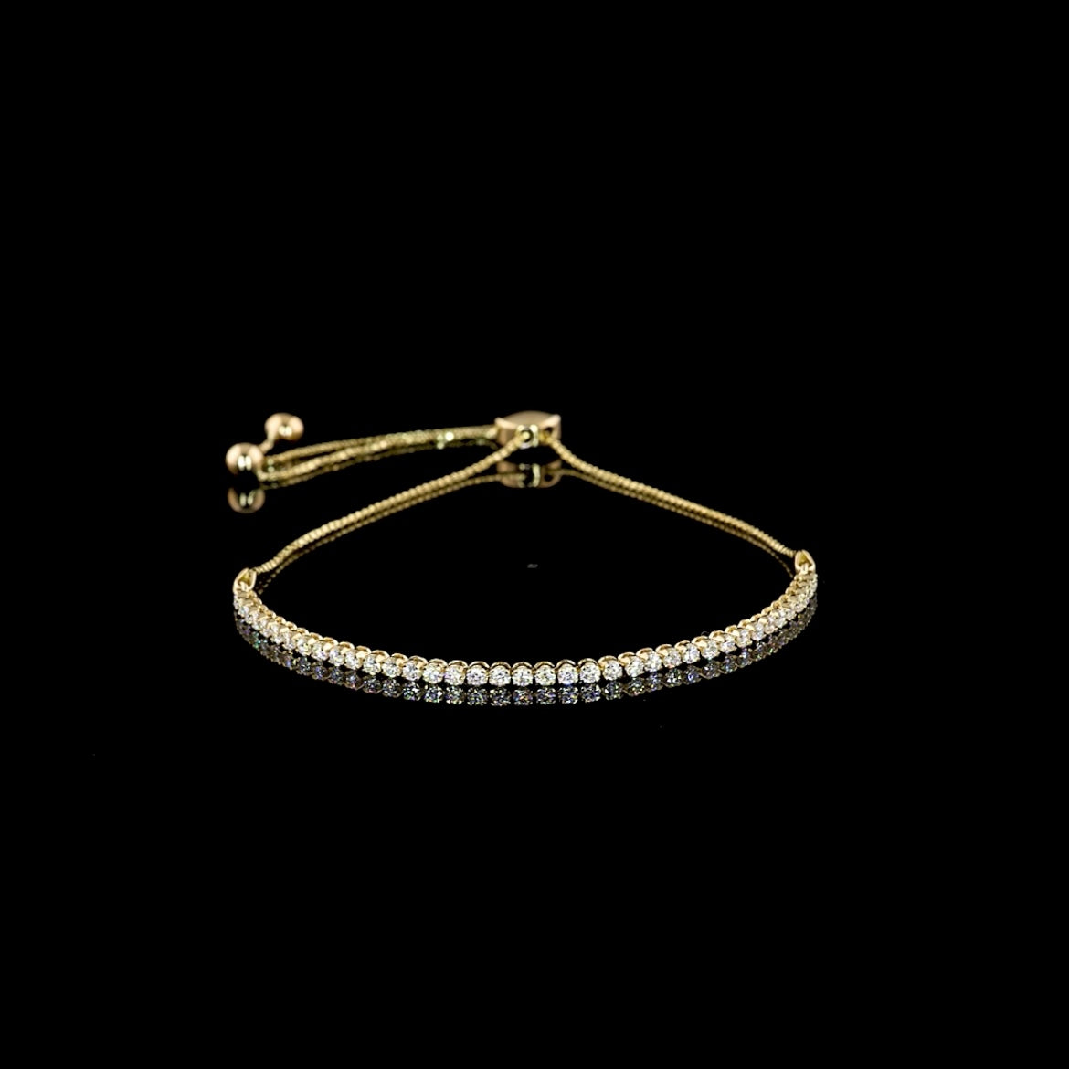 Adjustable Round Lab Diamond Tennis Bracelet (0.98ctw)