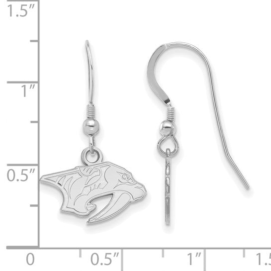 NHL LogoArt Nashville Predators® Dangle Wire Earrings - Sterling Silver