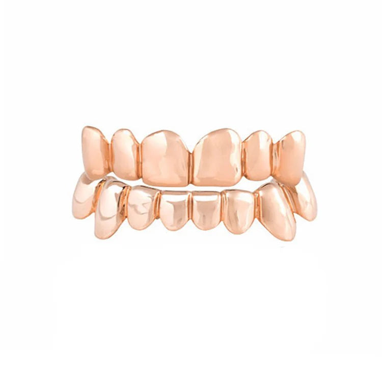 Custom Solid Gold Grillz - Pullout Gold Teeth Top or Bottom